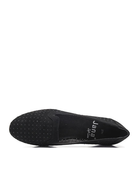 Leather Pointy Ballerinas Black