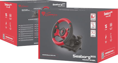 Genesis Seaborg 300 Волан с Ръчка за Скорости и Педали за PC с 180° Градуса на Въртене
