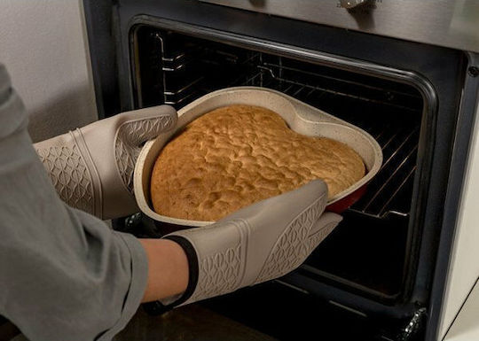 Nava Ceramic Aluminum Cake Baking Pan Terrestrial Burgundy 33x33x5cm