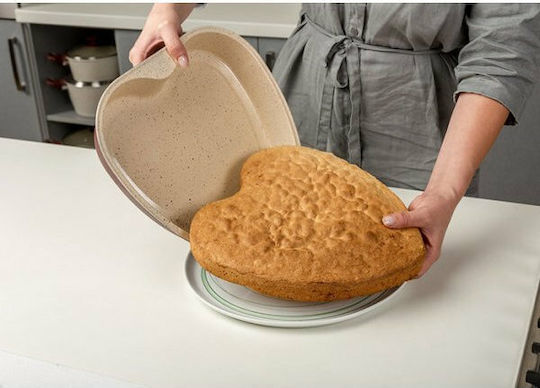 Nava Ceramic Aluminum Cake Baking Pan Terrestrial Burgundy 33x33x5cm