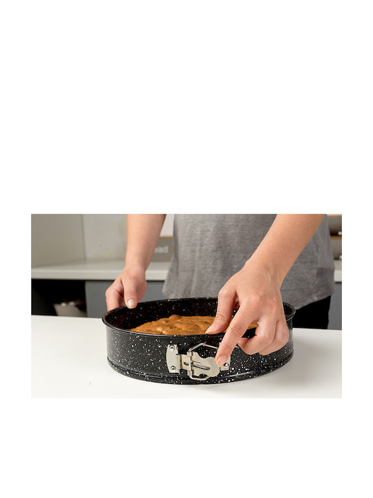 Nava Marble Aluminum Cake Baking Pan with Removable Bottom Nature Black 28x28x7cm