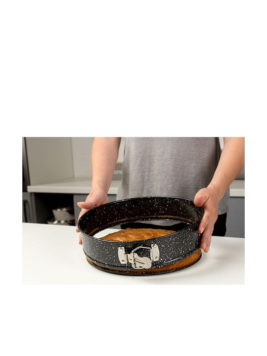 Nava Marble Aluminum Cake Baking Pan with Removable Bottom Nature Black 28x28x7cm