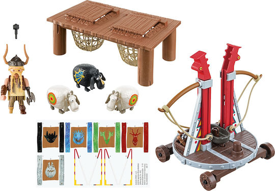 Playmobil Дракони Grobian with Sheep Slingshot за 4+ години години