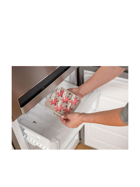 Nava No Coating Silicone Ice Cream & Ice Lolly 6 Cups Baking Pan Misty 14.5x14.5x10cm