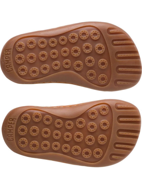 Παιδικές Μπαλαρίνες Anatomisch mit Bügel- und Schleifenverschluss Leder Beige