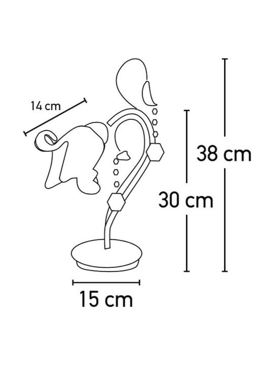 Inlight 3427 Metall Tischlampe für Fassung E14 mit Honig Schirm und Bronze Basis