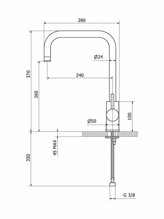 Ottone Meloda Kitchen Faucet Silver 17529