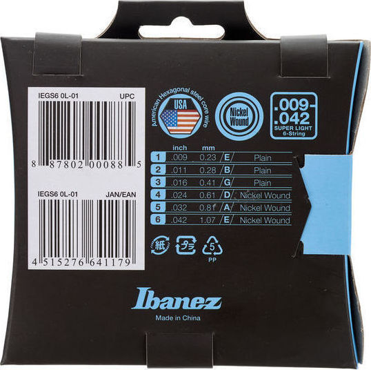 Ibanez IEGS6 Set Electric Guitar Strings Nickel Plated Steel 9 - 42