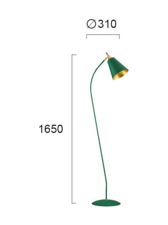 Viokef Menta Stehleuchte H165xB31cm. mit Fassung für Lampe E27 Grün