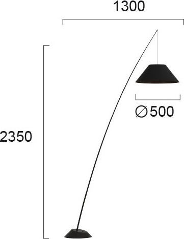 Viokef Rod Stehleuchte H235xB50cm. mit Fassung für Lampe E27 Schwarz