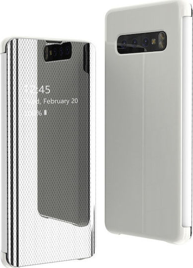 Hurtel Clear View Book Plastic Silver (Galaxy S10)