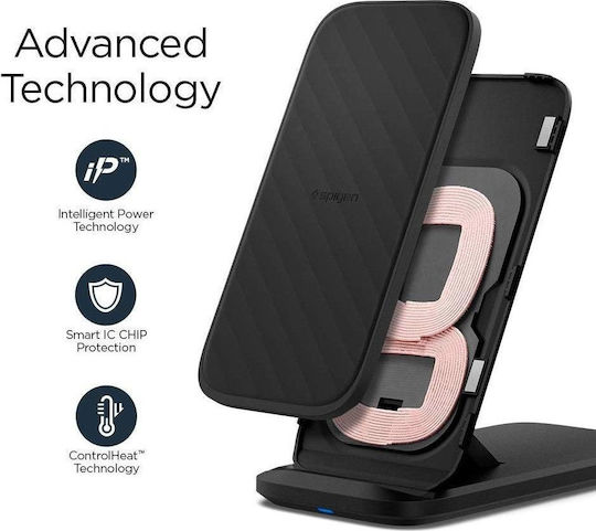 Spigen Wireless Charger (Qi Pad) 15W Quick Charge 3.0 Blacks (F316W)