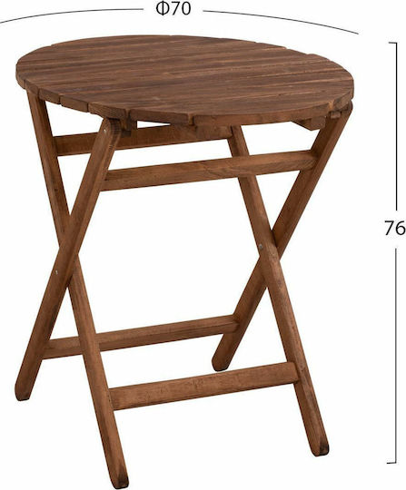 Limnos Outdoor Bar Foldable Wood Table Walnut 70x70x76cm