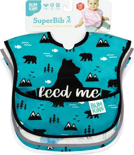 Bumkins Feed Me Bear, Wildlife & Outdoors Impermeabila Bavetă Plastic cu autocolant & Buzunar Multicoloră pentru 6 m+ 3buc Bumkins Feed Me Bear, Wildlife & Outdoors Impermeabila Bavetă Plastic cu autocolant & Buzunar Multicoloră pentru 6 m+ 3buc