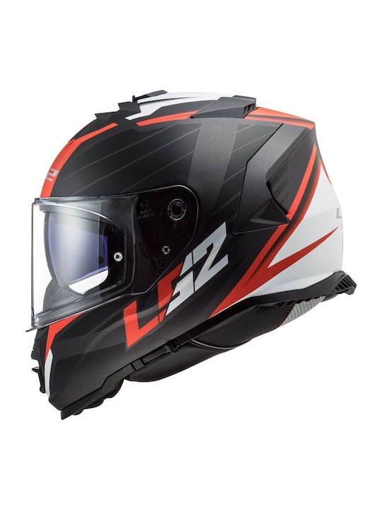LS2 FF800 Storm Nerve Matt Black Red Motorcycle Helmet Full Face ECE 22.05 1400gr with Sun Visor