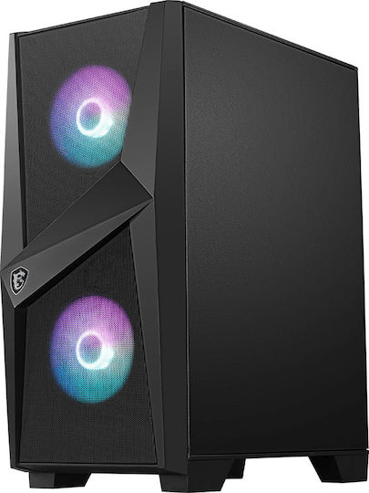 MSI MAG Forge 100R Gaming Midi Tower Κουτί Υπολογιστή με Πλαϊνό Παράθυρο και RGB Φωτισμό Μαύρο