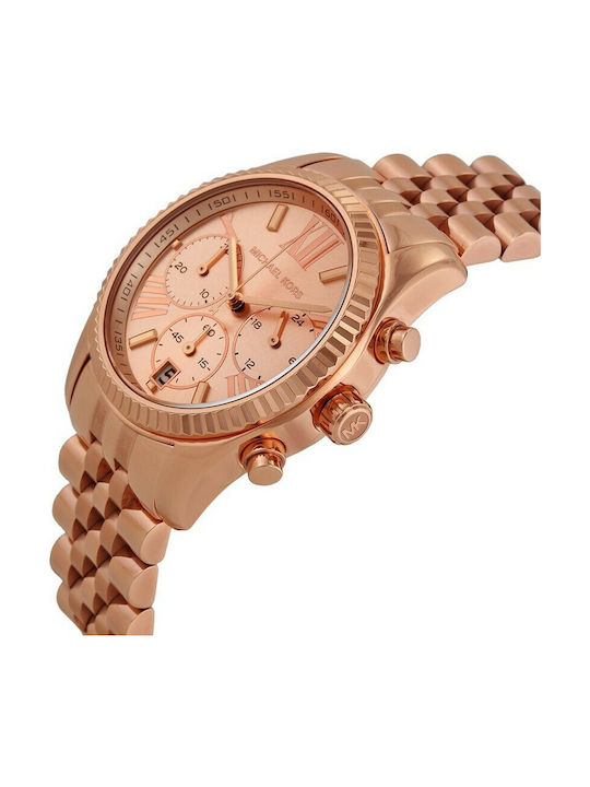 Michael Kors Lexington Watch Chronograph with Gold Metal Bracelet