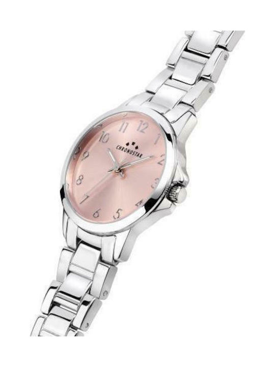 Chronostar Streamer Watch with Silver Metal Bracelet