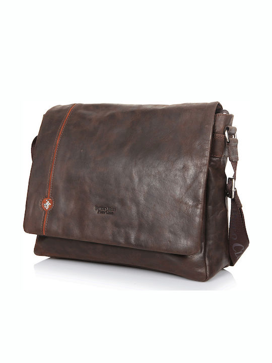 Leder Herrentasche Schulter / Crossbody Braun