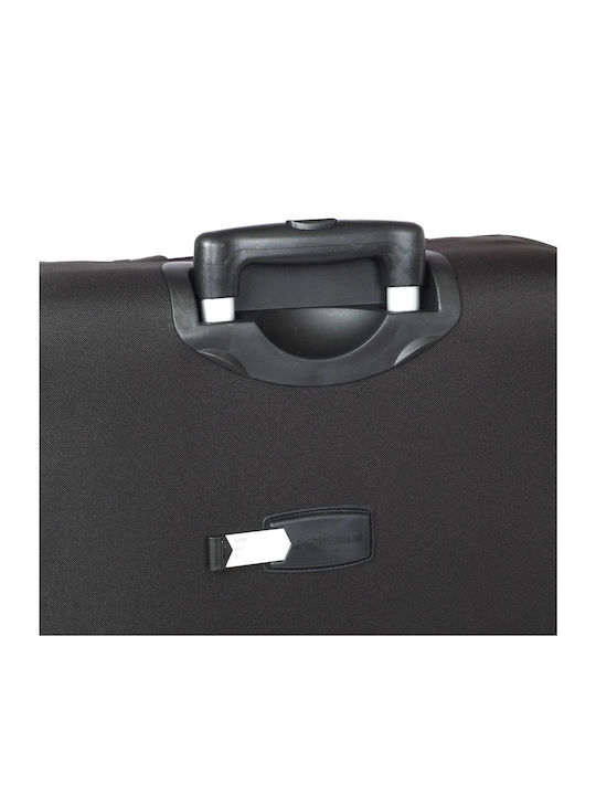 Diplomat Large The Vienna Collection Large Fabric Black Suitcase With 2 Wheels Height 71cm