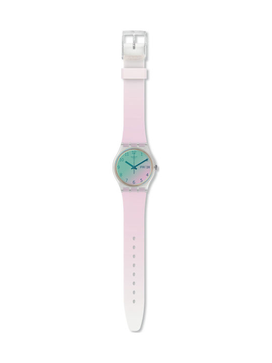 Swatch Ultrarose Uhr mit Rosa Kautschukarmband