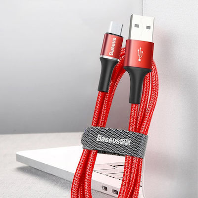 Baseus Halo Braided USB 2.0 to micro USB Cable Κόκκινο 2m (CAMGH-C09)