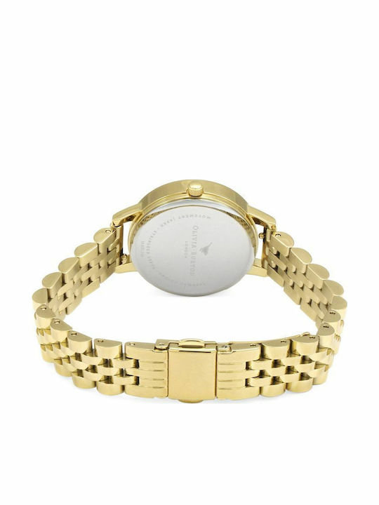 Olivia Burton Bejewelled Lace Damen Uhr mit Gold Metallarmband