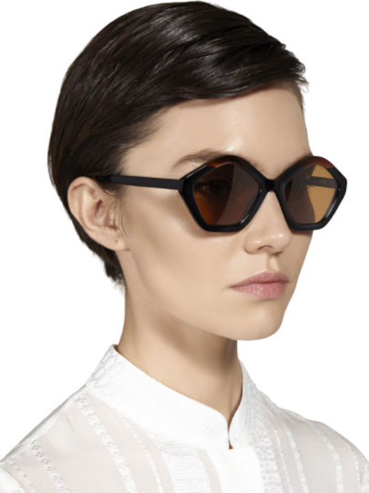 Zeus & Dione Athena II Damen Sonnenbrille mit Schwarz Kunststoff Gestell