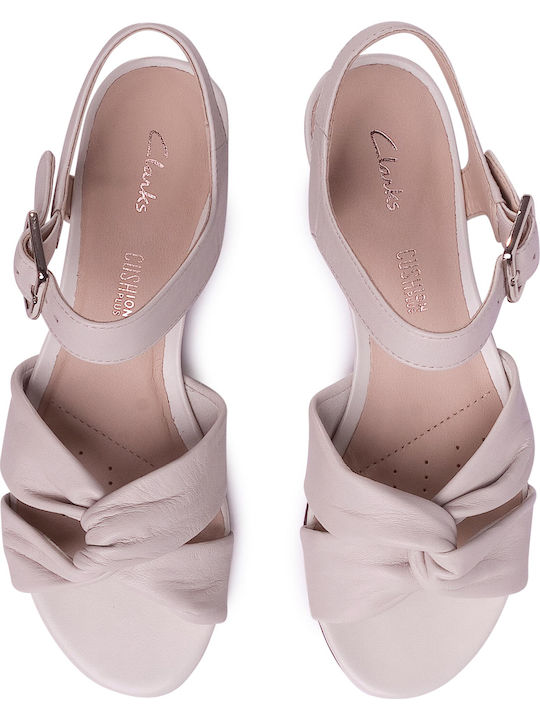 Sense Strap Leder Flache Sandalen für Damen Anatomisch mit Riemen in Weiß Farbe