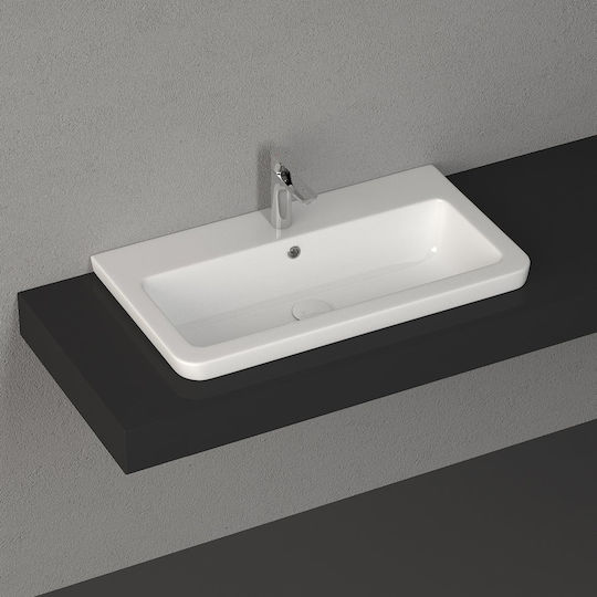 Bianco Ceramica Urban Επιτοίχιος Κρεμαστός / Ένθετος Νιπτήρας Πορσελάνης 60x35x15.5cm Λευκός Bianco Ceramica Urban Επιτοίχιος Κρεμαστός / Ένθετος Νιπτήρας Πορσελάνης 60x35x15.5cm Λευκός