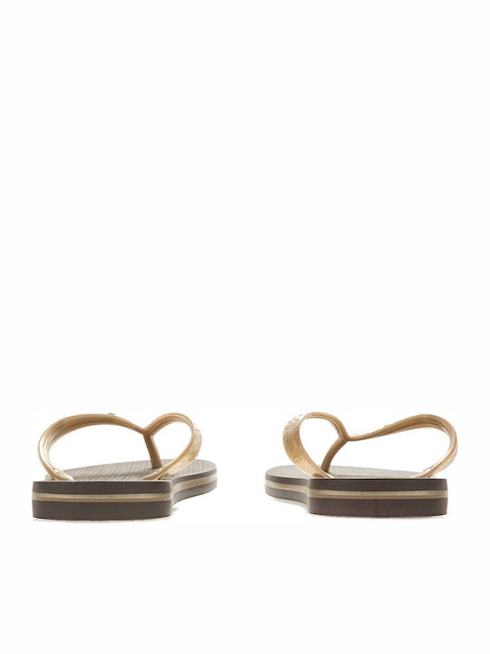 Classica Brazil Women's Flip Flops in Gold Color 780-18308 GOLDBROWN