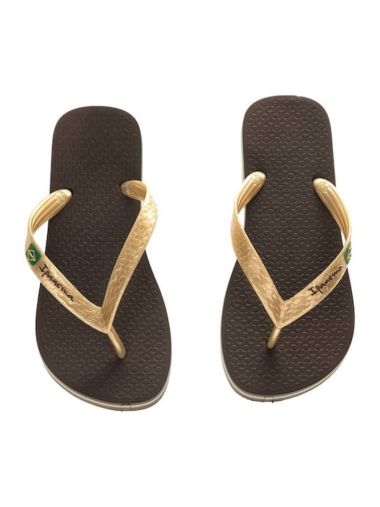 Classica Brazil Women's Flip Flops in Gold Color 780-18308 GOLDBROWN