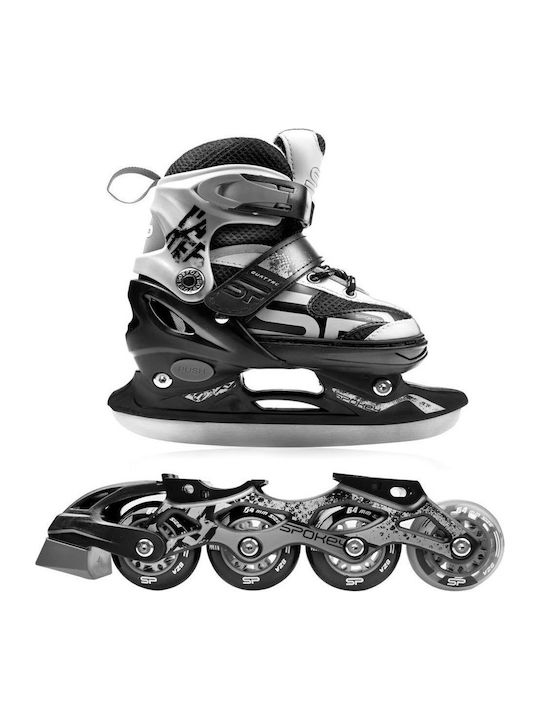 Spokey Quattro Inline Αυξομειούμενα Rollers Μαύρα Παιδικά