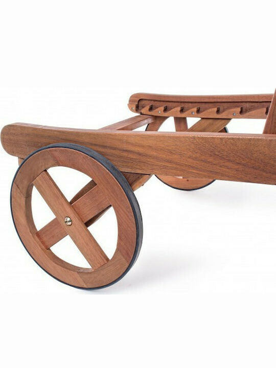 Ξαπλώστρα Ξύλινη Noemi με Ρόδες Καφέ 195x66x66.5εκ.