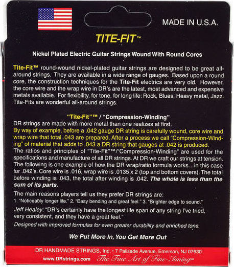 DR Tite-Fit Set Electric Guitar Strings Nickel Plated Steel 10 - 46