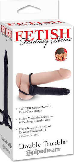 Pipedream Fetish Fantasy Series Double Trouble με Dildo 14.5cm σε Μαύρο Χρώμα