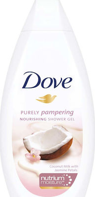 Dove Purely Pampering Baie cremoasă Lapte de nucă de cocos și petale de iasomie (1x55ml) 55ml