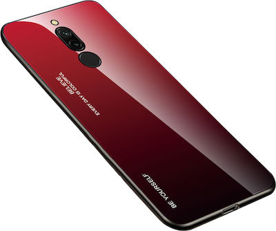 Hurtel Gradient Glass Synthetic Back Cover Red (Redmi 8)