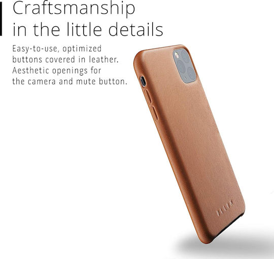 Mujjo Back Cover Δερμάτινο 1mm Καφέ (iPhone 11 Pro Max)