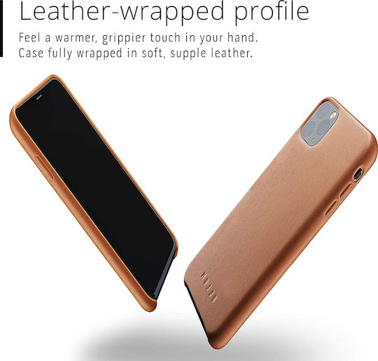 Mujjo Back Cover Δερμάτινο 1mm Καφέ (iPhone 11 Pro Max)