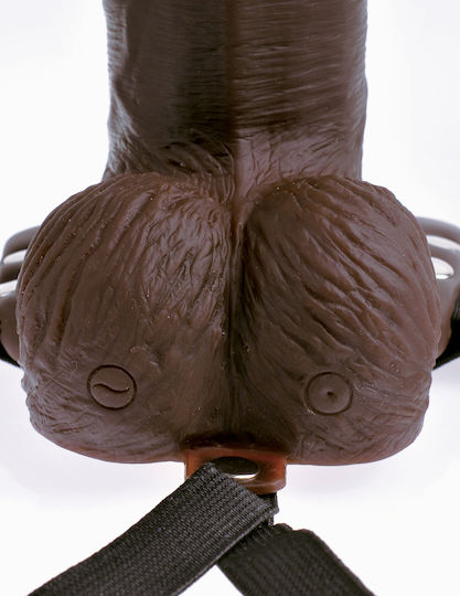 Pipedream Fetish Fantasy Harness με Dildo 20cm και Δόνηση σε Καφέ Χρώμα
