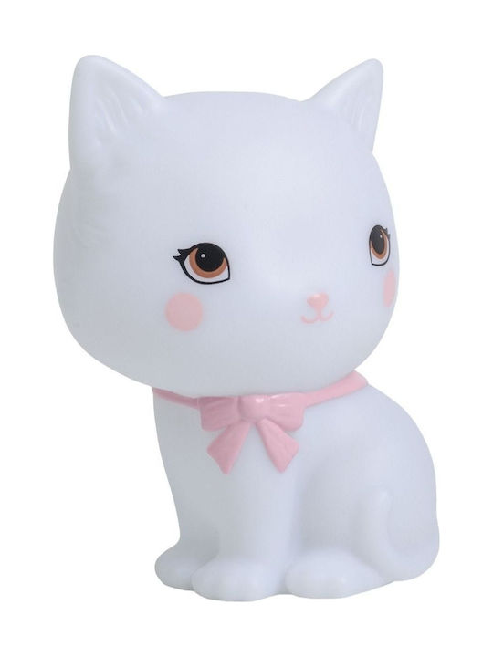 A Little Lovely Company Led Kids Decorative Lamp Kitty with Color Changes White 10.5x8.5x15.3εκ.