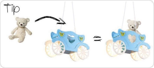 Aca Kids Plastic Chandelier Ceiling Light E27 Άμαξα 40W
