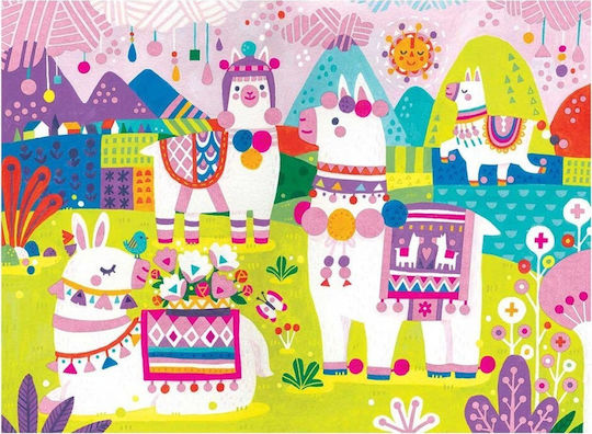 Kids Puzzle Fuzzy Puzzle Llama Land 42pcs Mudpuppy
