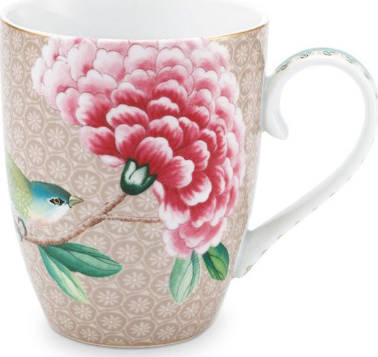 PiP Studio Blushing Birds Becher Keramik Khaki 350ml