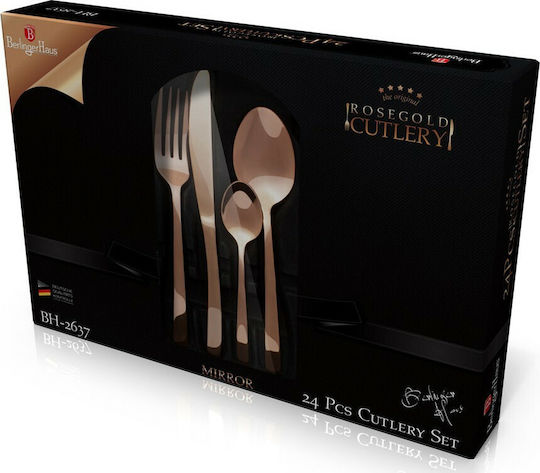 Berlinger Haus Mirror Line Сет ножове и вилице Rose Gold Collection 24бр