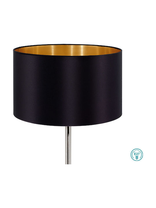 Eglo Metal Table Lamp for Socket E27 with Black Shade and Silver Base