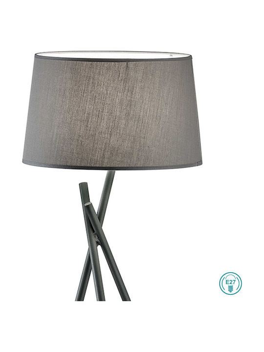Viokef Metall Tischlampe für Fassung E27 mit Gray Schirm und Basis