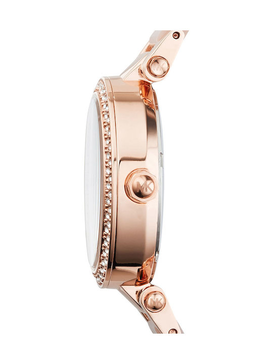 Michael Kors Parker Damen Uhr Chronograph mit Rose Gold Metallarmband
