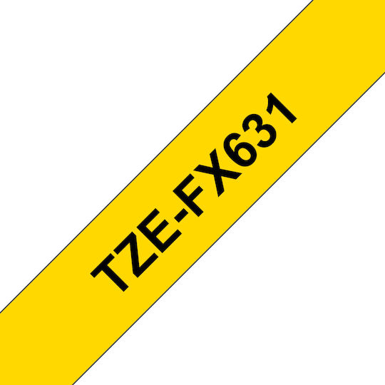 Brother Етикетна Филм 8м x 12мм в Жълт Цвят Съвместима С Brother TZe/TZ